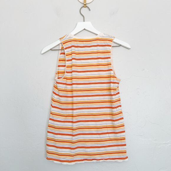 Madewell Whisper Cotton V-Neck Pocket Tank in Fieldgate Stripe Small - Picture 4 of 5